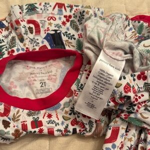 Pottery Barn Kids Holiday Pajama Set with Red and Green Accents